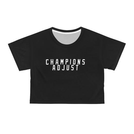 Champions Adjust Wordmark Crop Tee (Black)